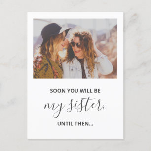 Kommer du att bli mitt bridesmaid-fina foto? inbjudan vykort