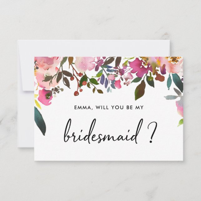 Kommer du att bli mitt Bridesmaid Frieri ett vanli Inbjudningar (Framsida)