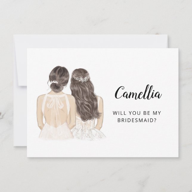 Kommer du att bli mitt Bridesmaid Frieri ett vanli Inbjudningar (Framsida)