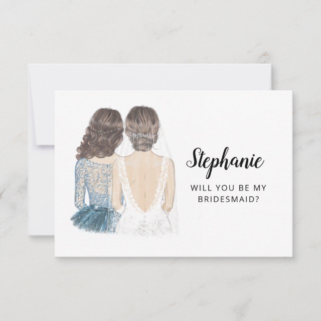 Kommer du att bli mitt Bridesmaid Frieri ett vanli Inbjudningar (Framsida)