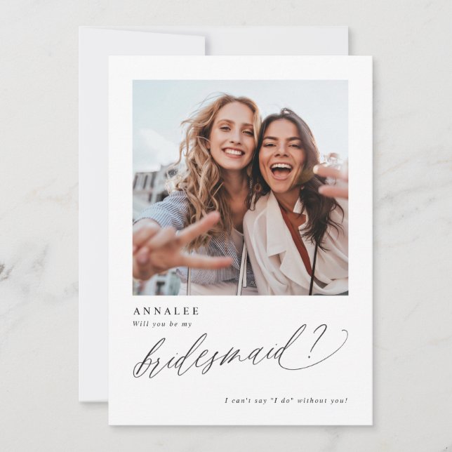 Kommer du att bli mitt Bridesmaid Frieri fotokort? Inbjudningar (Framsida)
