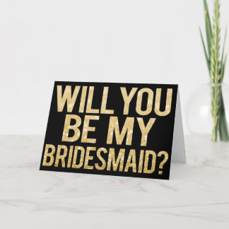 Kommer du att bli mitt Bridesmaid Glitter Typograp Inbjudan