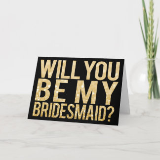 Kommer du att bli mitt Bridesmaid Glitter Typograp Inbjudan