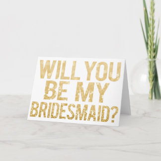 Kommer du att bli mitt Bridesmaid Glitter Typograp Inbjudan