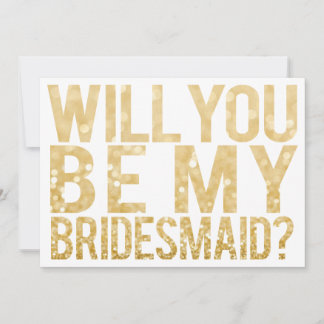 Kommer du att bli mitt Bridesmaid Glitter Typograp Inbjudningar