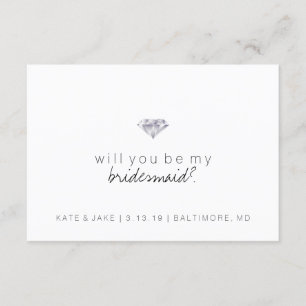 Kommer du att bli mitt Bridesmaid-kort - Diamond Inbjudningar