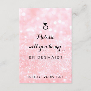 Kommer du att bli mitt Bridesmaid-kort - Glit Ring Inbjudningar