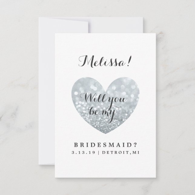 Kommer du att bli mitt Bridesmaid-kort - Glitter F Inbjudningar (Framsida)