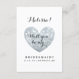 Kommer du att bli mitt Bridesmaid-kort - Glitter F Inbjudningar