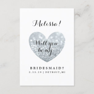Kommer du att bli mitt Bridesmaid-kort - Glitter F Inbjudningar