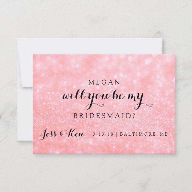 Kommer du att bli mitt Bridesmaid-kort - Glitter F Inbjudningar (Framsida)