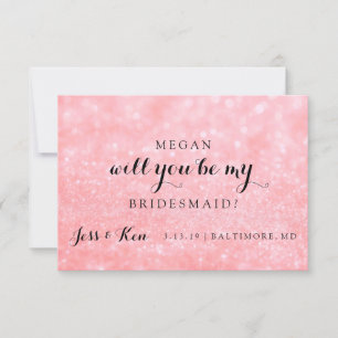Kommer du att bli mitt Bridesmaid-kort - Glitter F Inbjudningar