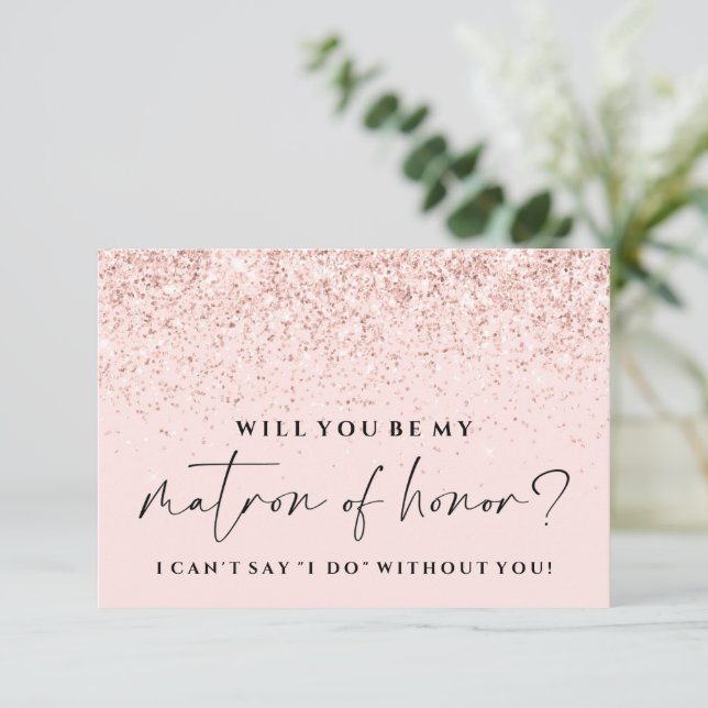 Kommer du att bli mitt Bridesmaid-kort -  Glitter Inbjudningar (Stående Fram)