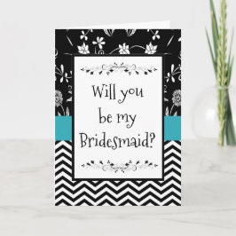 Kommer du att bli mitt Bridesmaid-kort? Inbjudan