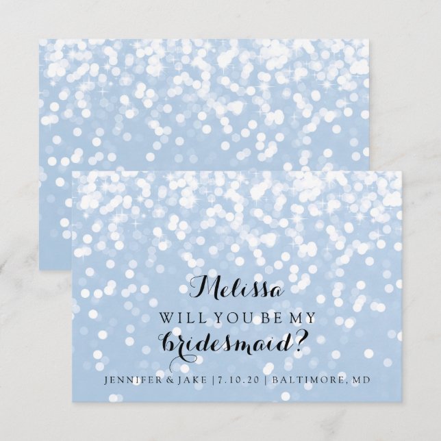 Kommer du att bli mitt Bridesmaid-kort? Inbjudningar (Fram/baksida)