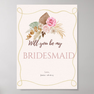 "Kommer du att bli mitt bridesmaid-kort" Poster