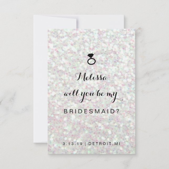 Kommer du att bli mitt Bridesmaid-kort - Ring Fab  Inbjudningar (Framsida)