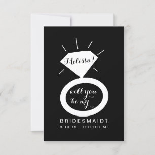 Kommer du att bli mitt Bridesmaid-kort - Ring Fab  Inbjudningar