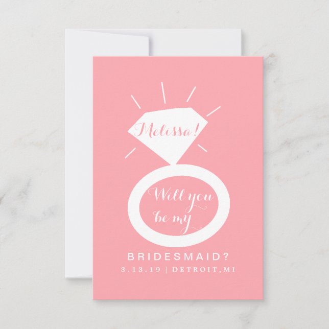 Kommer du att bli mitt Bridesmaid-kort - Ring Fab Inbjudningar (Framsida)