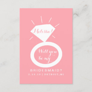 Kommer du att bli mitt Bridesmaid-kort - Ring Fab Inbjudningar