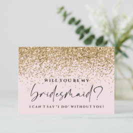Kommer du att bli mitt Bridesmaid-kort - Ro Rosa G Inbjudningar