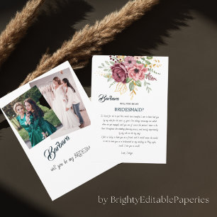 Kommer du att bli mitt Bridesmaid-kort? Tack Kort