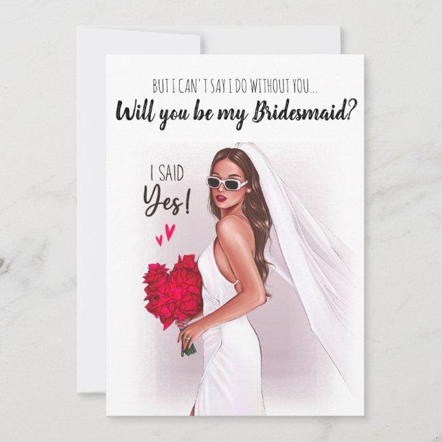 Kommer du att bli mitt Bridesmaid-kort? Tack Kort (Framsida)