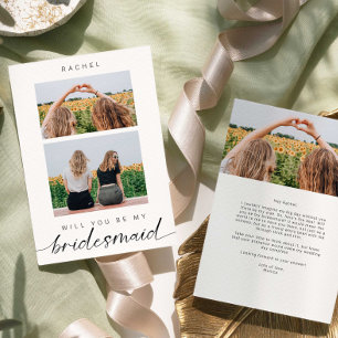 Kommer du att bli mitt Bridesmaid Minimalist 2-fot Inbjudningar
