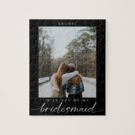 Kommer du att bli mitt Bridesmaid Minimalist Black Pussel