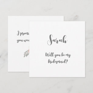 Kommer du att bli mitt Bridesmaid Note-kort Tack Kort