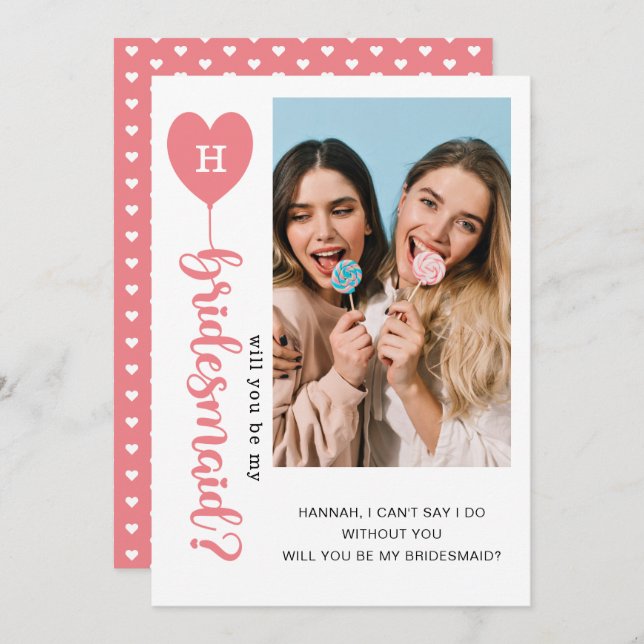 Kommer du att bli mitt Bridesmaid Photo Frieri? (Fram/baksida)