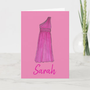 Kommer du att bli mitt Bridesmaid Rosa Dress Bröll Inbjudan