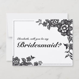 Kommer du att bli mitt Bridesmaid Rustic Blommigt Inbjudningar