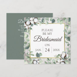 Kommer du att bli mitt Bridesmaid Rustic Wood Cott Inbjudningar