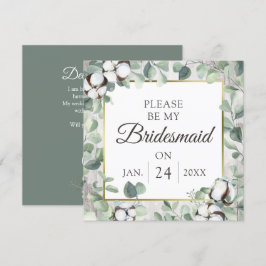 Kommer du att bli mitt Bridesmaid Rustic Wood Cott Inbjudningar