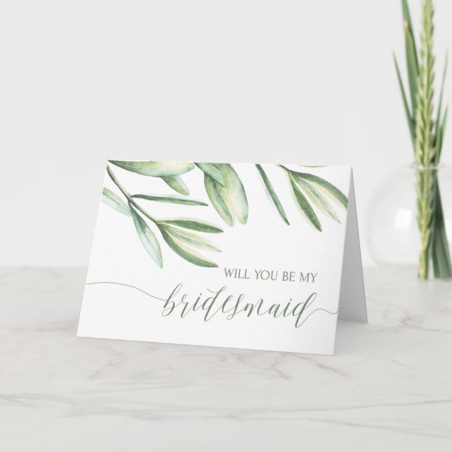 Kommer du att bli mitt Bridesmaid Tropical Bröllop Inbjudan (Framsida)