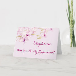 Kommer du att bli mitt Bridesmaid Tropical Orchids Inbjudan