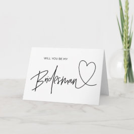 Kommer du att bli mitt Bridesman Bröllopsdag Card? Kort