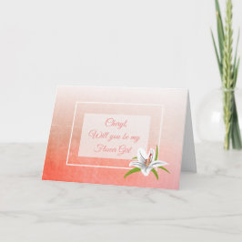 Kommer du att bli mitt Flower Girl Personlig Card? Inbjudan