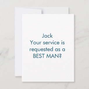 Kommer du att bli mitt Groomsman bachelorett-frier Anteckningskort