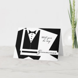 Kommer du att bli mitt Groomsman-kort? Inbjudan