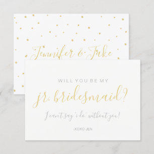 Kommer du att bli mitt jr.Bridesmd-kort - Guld-pun Inbjudningar