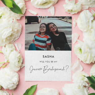 Kommer du att bli mitt Junior bridesmaid-fotokort? Inbjudningar