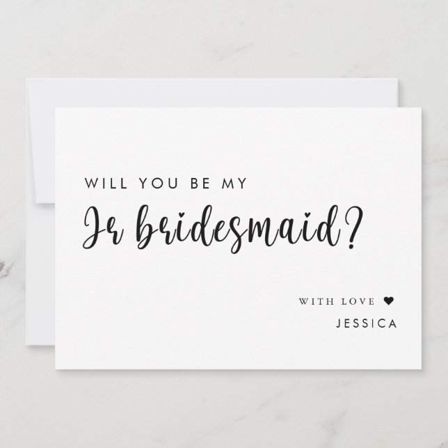 Kommer du att bli mitt Junior Bridesmaid Frieri Ca Inbjudningar (Baksida)
