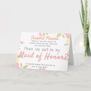 Kommer du att bli mitt maid of honor-anpassningsba inbjudan