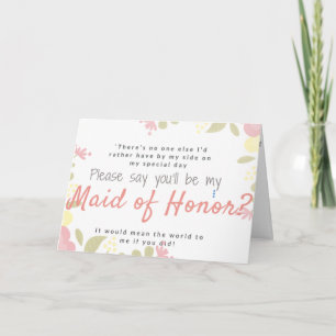 Kommer du att bli mitt maid of honor-anpassningsba inbjudan