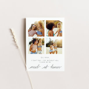 Kommer du att bli mitt Maid of honor-kort med foto Inbjudningar