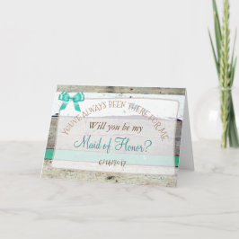 Kommer du att bli mitt Maid of honor Rustic Wood C Inbjudan