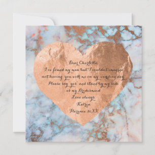 Kommer du att bli mitt Rosa ros Marble Heart? Inbjudningar