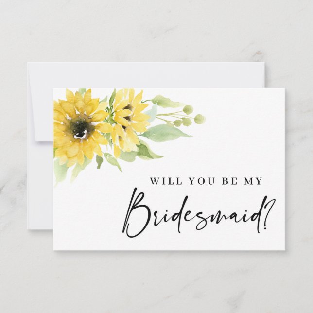 Kommer du att bli mitt solroskort i Bridesmaid? Inbjudningar (Framsida)